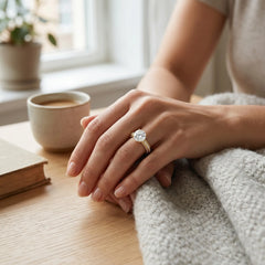 Eternal Brilliance 2 Carat Round Cut Hidden Halo Moissanite Ring