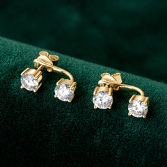 Double Wear Design Moissanite Earrings