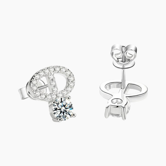 Pig Nose Shape Moissanite Stud Earrings