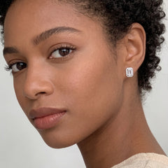 Square Moissanite Stud Earrings