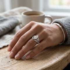 Eternal Oasis Leafy Vine Moissanite Ring Set