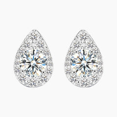 Teardrop Moissanite Stud Earrings