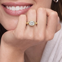 Avrelle 2 Carat East-West Cushion Chunky Bezel Moissanite Ring