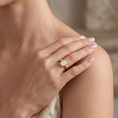 Avrelle 2 Carat Elongated Cushion Chunky Bezel Moissanite Ring