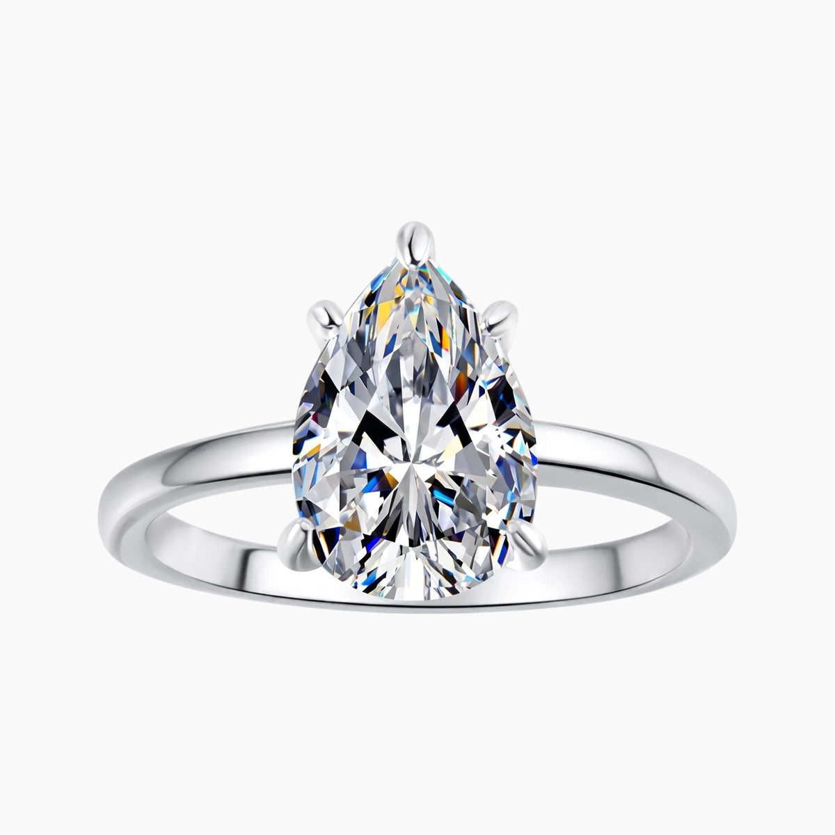 Teardrop Shape Moissanite Ring