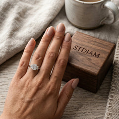 Luxe Rhiannon Three Stone Moissanite Ring