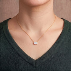 Éverelle 1 Carat Oval Double-Claw Moissanite Pendant Necklace