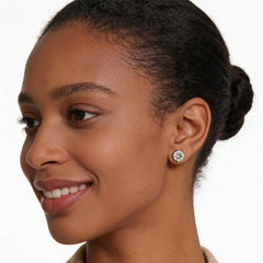 Crown Moissanite Stud Earrings