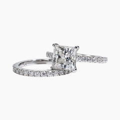 Princess Cut Moissanite  Ring Set
