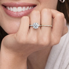 Ballad Half Coverage Lab Moissanite Ring