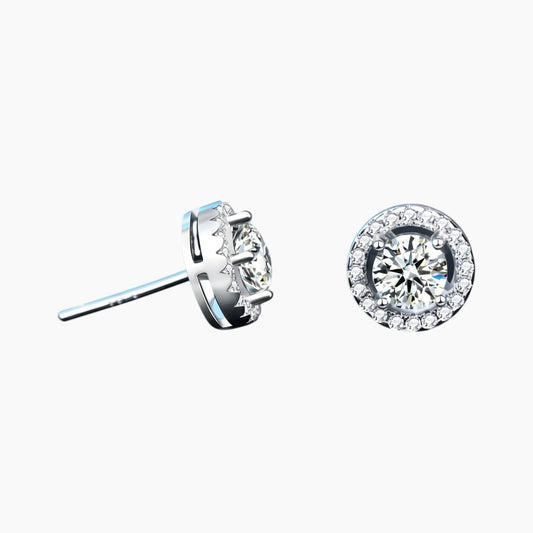 Circular Cutouts Moissanite Stud Earrings