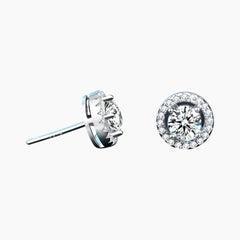Circular Cutouts Moissanite Stud Earrings