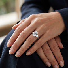 Veyra 3 Carat Oval Double-Claw Wide Band Moissanite Ring