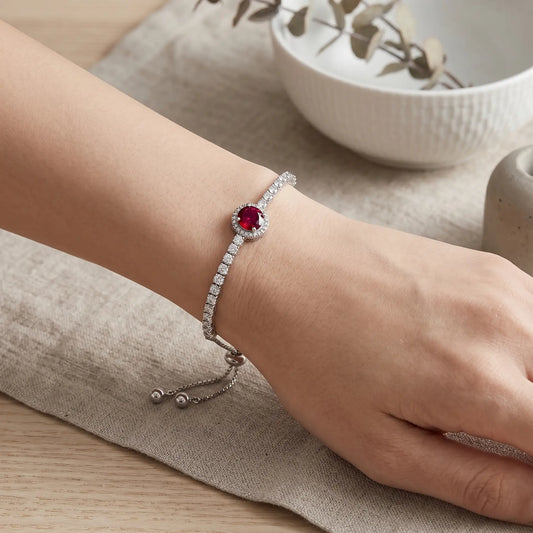 Red Gypsophila Moissanite Bracelet