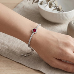 Red Gypsophila Moissanite Bracelet