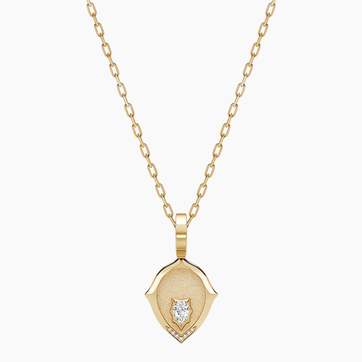 Aurelia Geometric Pear Cut Moissanite Pendant Necklace