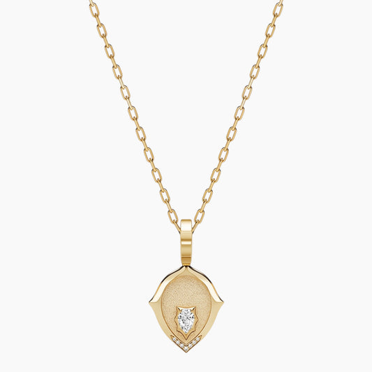 Aurelia Geometric Pear Cut Moissanite Pendant Necklace