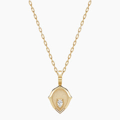 Aurelia Geometric Pear Cut Moissanite Pendant Necklace