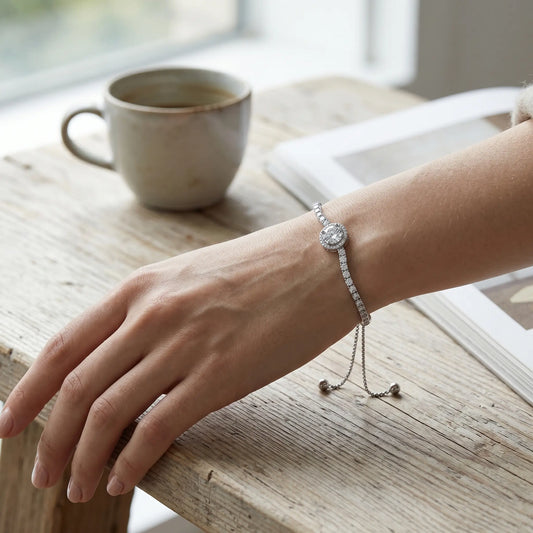 Circular Gypsophila Moissanite Bracelet