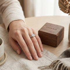 Unique Asscher Cut Moissanite Ring