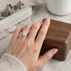 Rectangular Emerald-Cut Moissanite Ring