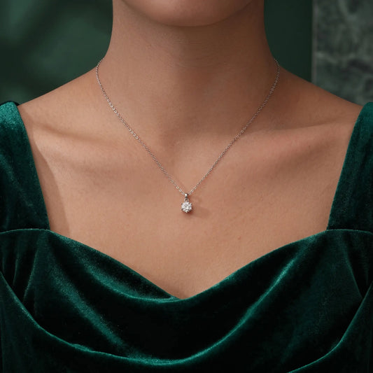 Eternal Sparkle 6-Prong Moissanite Statement Necklace
