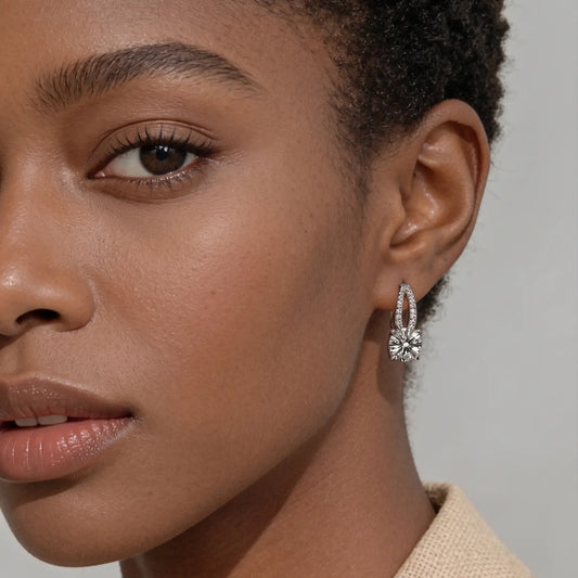Four-prong Moissanite Stud Earrings