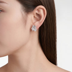 Geometric-shaped Moissanite Stud Earrings