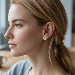 Luxurious Square Moissanite Stud Earrings