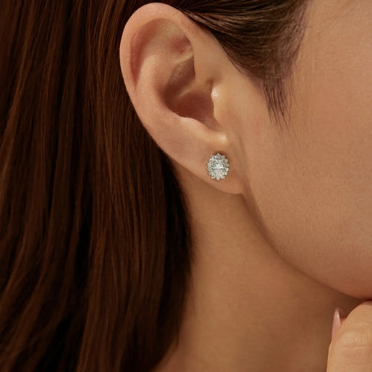 Oval-shaped Moissanite Stud Earrings