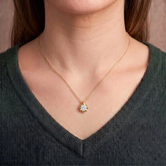 Aurévia 2 Carat Round Moissanite Sculpted Pendant Necklace