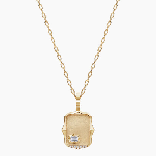 Aurelia Geometric Emerald Cut Moissanite Pendant Necklace