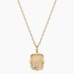 Aurelia Geometric Emerald Cut Moissanite Pendant Necklace