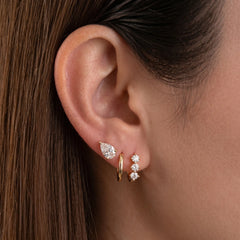 Pear Cut Moissanite Stud Earrings