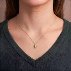 Aurévia 2 Carat Marquise Moissanite Sculpted Pendant Necklace