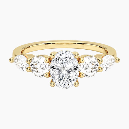 Five Stones Oval Moissanite Ring