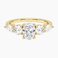 Five Stones Oval Moissanite Ring