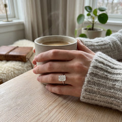 Radiant Moissanite Tulip Petal Setting Ring