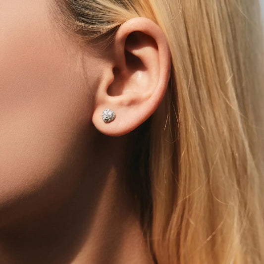 Heart-shaped Moissanite Stud Earrings