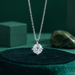 Timeless Brilliance Classic 4-Prong Solitaire Moissanite Necklace