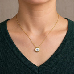 Fiorenne 2 Carat Round Moissanite Blossom Pendant Necklace