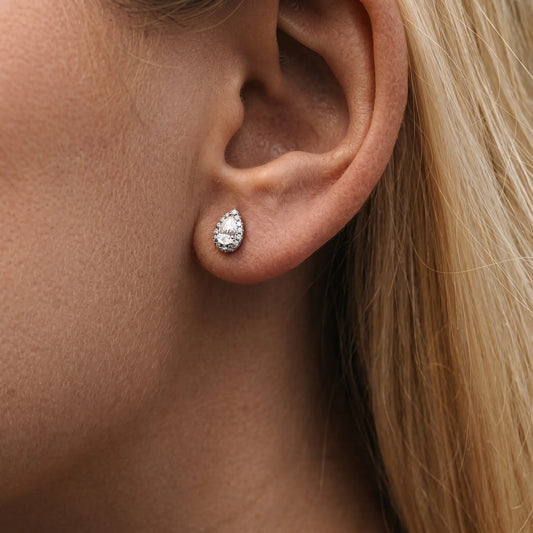 Pear-shaped Moissanite Stud Earrings