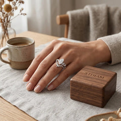 The Sovereign Laurel Marquise Moissanite Bridal Set