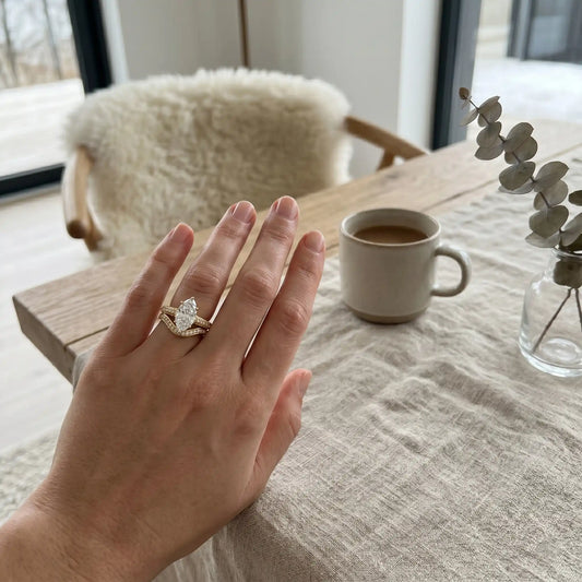 Celestial Arch Pavé Moissanite Curved Band