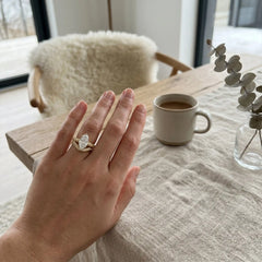 Celestial Arch Pavé Moissanite Curved Band