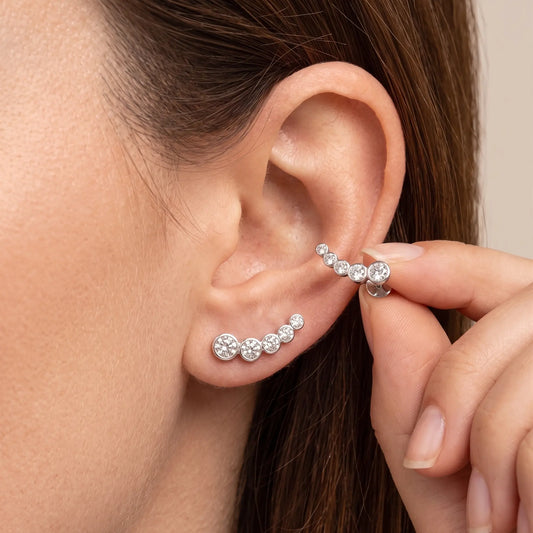 5 Stones Moissanite Stud Earrings