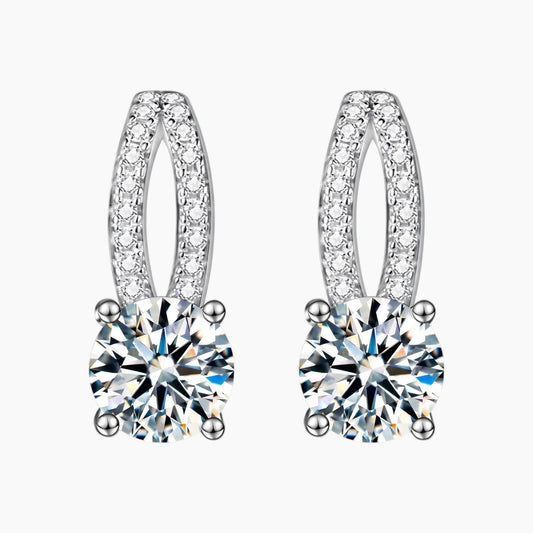 Four-prong Moissanite Stud Earrings