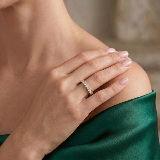 Gilded Cascade Oval Cut Moissanite Statement Ring