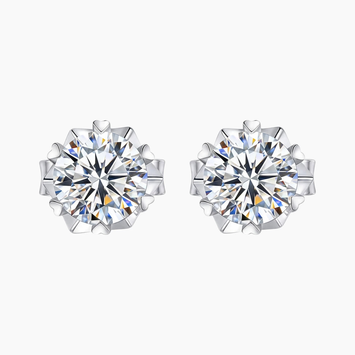 Snowflake Moissanite Stud Earrings