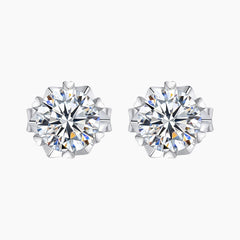 Snowflake Moissanite Stud Earrings